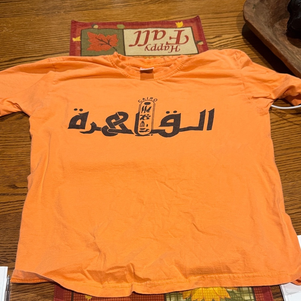 Aspeed Orange Kids Tee with Black Print